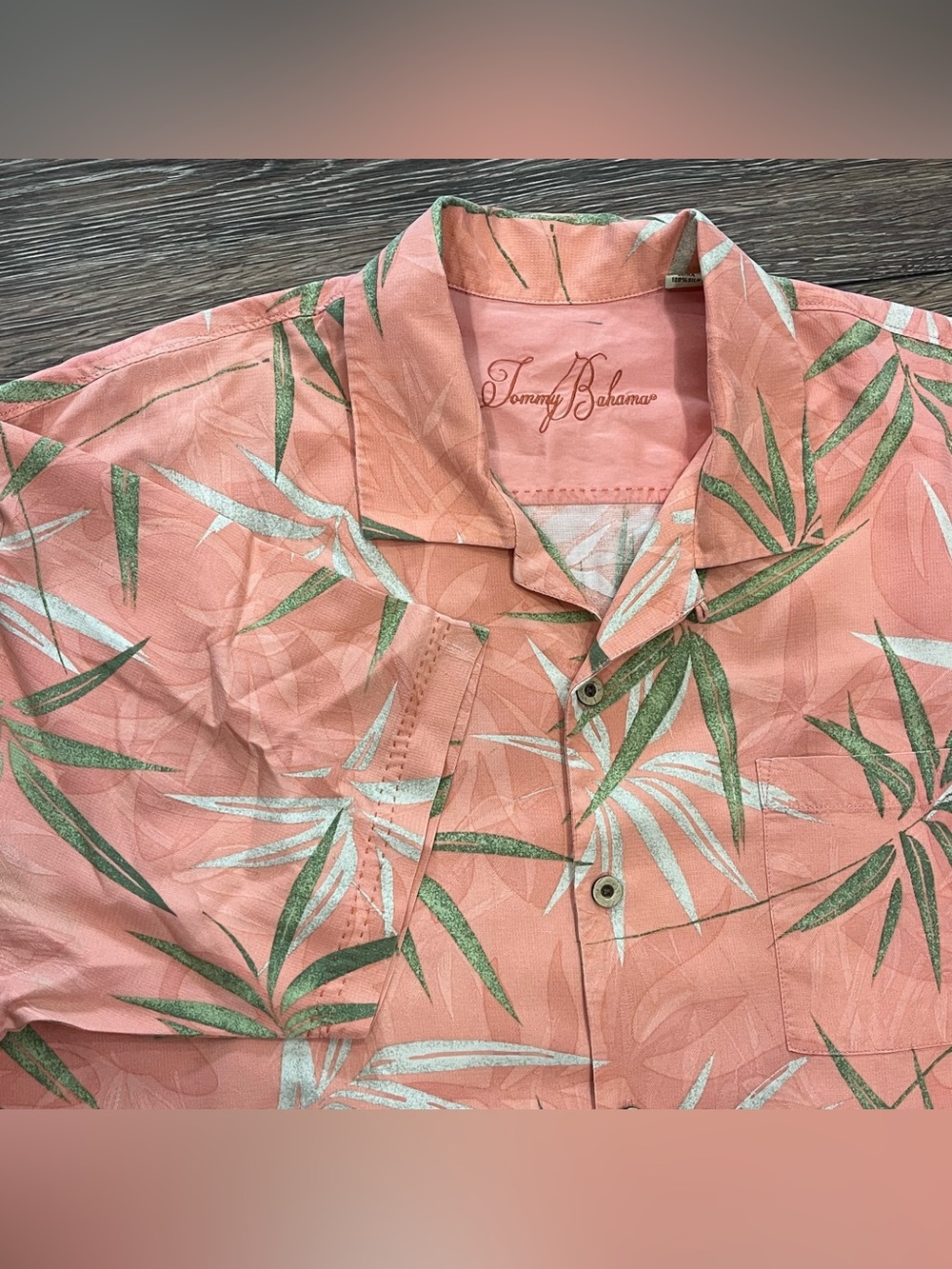 Tommy Bahama Silk Palms Hawaiian Short Sleeve Button Down Shirt Mens XLX
